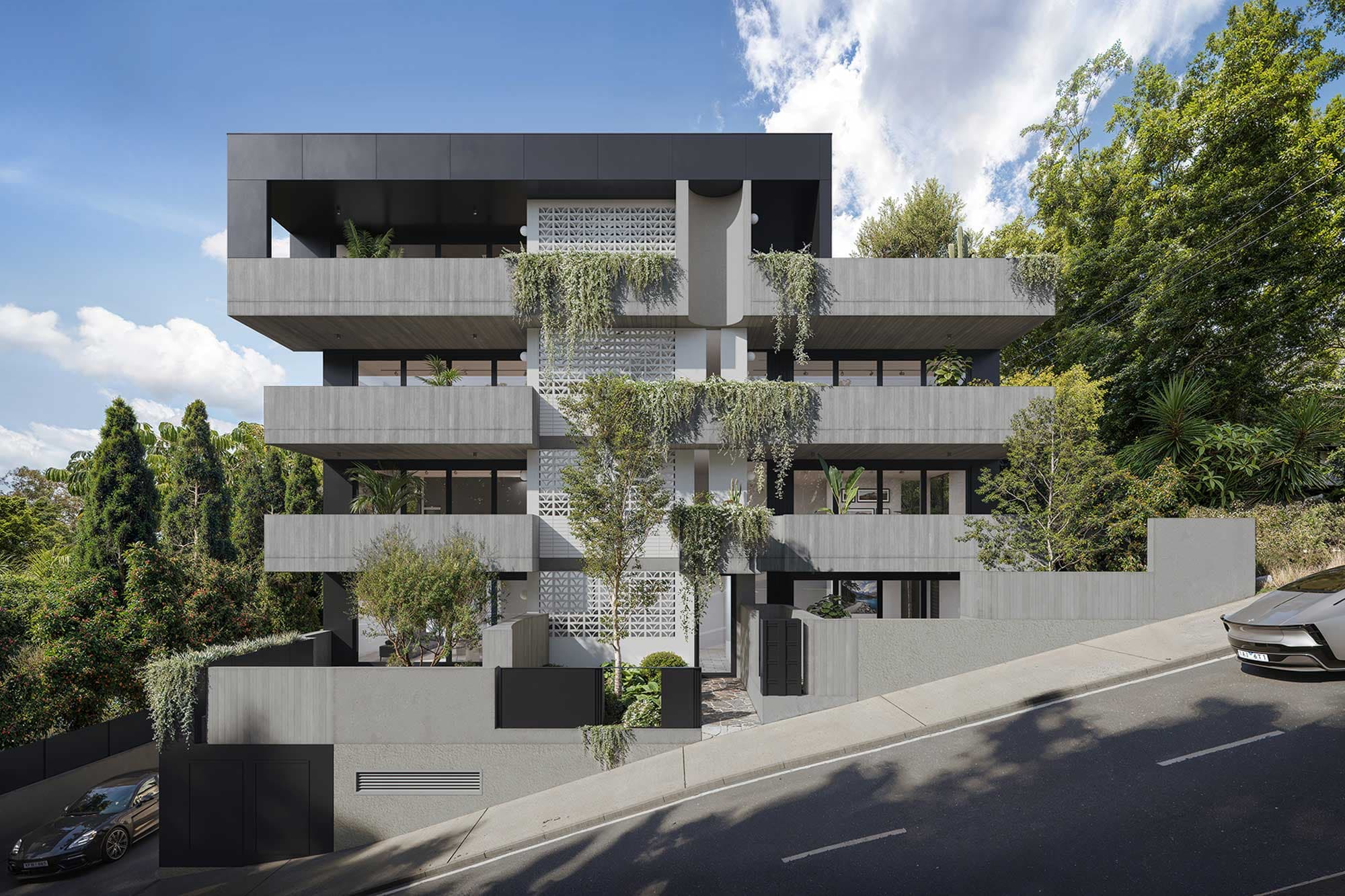 Developer visualisation of the Monument apartment building in Highgate Hill